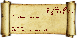 Édes Csaba névjegykártya