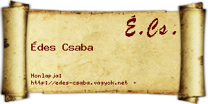 Édes Csaba névjegykártya